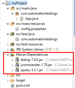 Maven Dependencies Folder